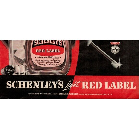 1939 Schenleys Red Label Blended Whiskey Vintage Print Ad (L10) - Picture 4 of 4